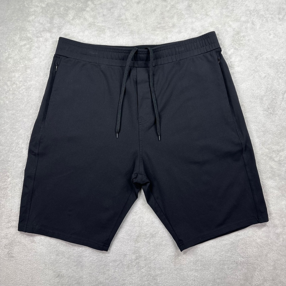 Public Rec All Day Every Day Shorts Men 36 Black Athletic Stretch Zipper Pockets